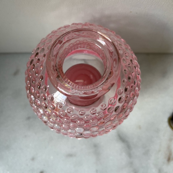 Vintage pink fairy lamp hobnail design candle holder 5.5” - Picture 4 of 12